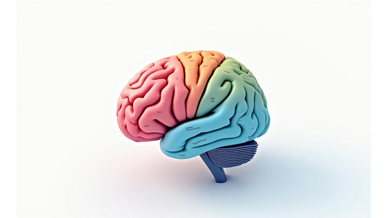 Detailed infographic illustrating brain regions and their functions, highlighting areas related to memory, learning, and executive function with vibrant colors.